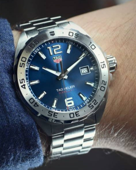 Tag Heuer Formula 1 Stainless Steel 41mm Blue Dial Silver Steel Strap Watch for Men - WAZ1118.BA0875