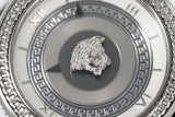Versace V Metal Icon Silver Dial Black & Silver Strap Watch for Women - VLC010014