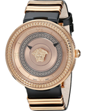Versace V Metal Icon Gold Dial Black & Gold Strap Watch for Women - VLC030014