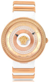 Versace V Metal Icon Gold Dial White & Gold Strap Watch for Women - VLC040014