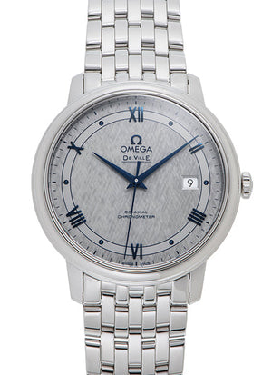 Omega De Ville Prestige Co-Axial Grey Dial Silver Steel Strap Watch for Men - 424.10.40.20.06.002