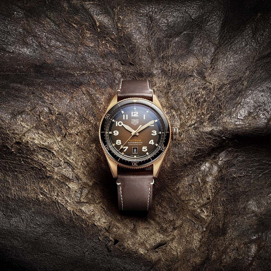 Tag Heuer Autavia 42mm Brown Dial Brown Leather Strap Watch for Men - WBE5191.FC8276