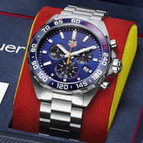 Tag Heuer Formula 1 Red Bull Racing Chronograph Blue Dial Silver Steel Strap Watch for Men - CAZ101AK.BA0842