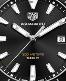 Tag Heuer Aquaracer Quartz Black Dial Black Rubber Strap Watch for Men - WAY101A.FT6141