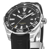 Tag Heuer Aquaracer Quartz Black Dial Black Rubber Strap Watch for Men - WAY101A.FT6141