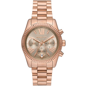 Michael Kors Bradshaw Chronograph Rose Gold Dial Rose Gold Steel Strap Watch for Women - MK5799
