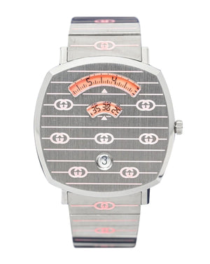 Gucci Grip Quartz Silver Dial Silver Steel Strap Watch For Women - YA157438
