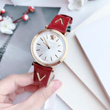 Versace V-Twist Silver Dial Red Leather Strap Watch for for Women - VELS00519