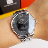 Tissot T Classic Chemin Des Tourelles Chronometer Black Dial Silver Steel Strap Watch For Men - T099.408.11.058.00
