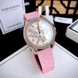 Michael Kors Mini Pilot Quartz Rose Gold Dial Pink Silicone Strap Watch For Women - MK7375