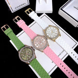 Michael Kors Mini Pilot Quartz Rose Gold Dial Pink Silicone Strap Watch For Women - MK7375