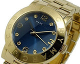 Marc Jacobs Amy Blue Dial Gold Steel Strap Watch for Women - MBM3166