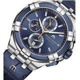 Maurice Lacroix Aikon Chronograph Blue Dial Blue Leather Strap Watch For Men - AI1018-SS001-432-4